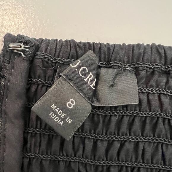 J Crew Women's Cropped Square Neck‎ Longsleeve Cotton Blouse Black Size 8 - Picture 4 of 9